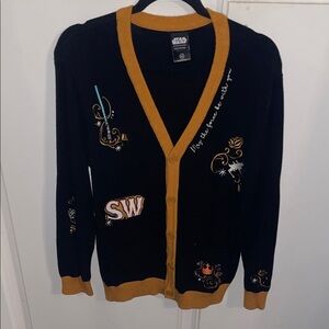 Star Wars Black Cardigan with Gold Accents